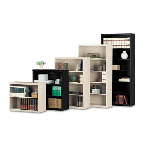 Metal Bookcase, Six-shelf, 34.5w X 13.5d X 78h, Black