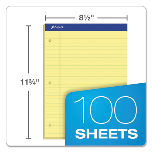 Double Sheet Pads, Medium-college Rule, 8.5 X 11.75, Canary, 100 Sheets