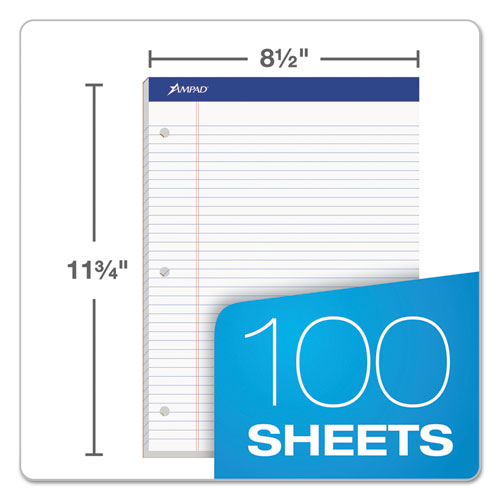 Double Sheet Pads, Medium-college Rule, 100 White 8.5 X 11.75 Sheets