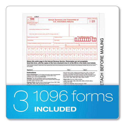 1099-int Tax Forms, Five-part Carbonless, 5.5 X 8, 2-page, 24 Forms