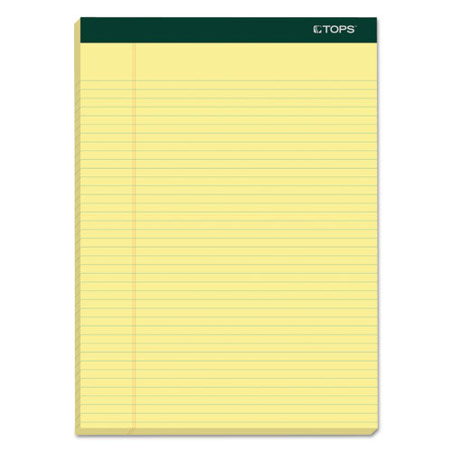 Double Docket Ruled Pads, Narrow Rule, 8.5 X 11.75, Canary, 100 Sheets, 6-pack
