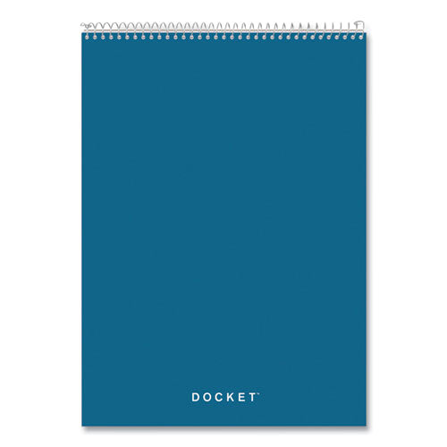 Docket Ruled Wirebound Pad With Cover, 1 Subject, Wide-legal Rule, Blue Cover, 8.5 X 11.75, 70 Sheets