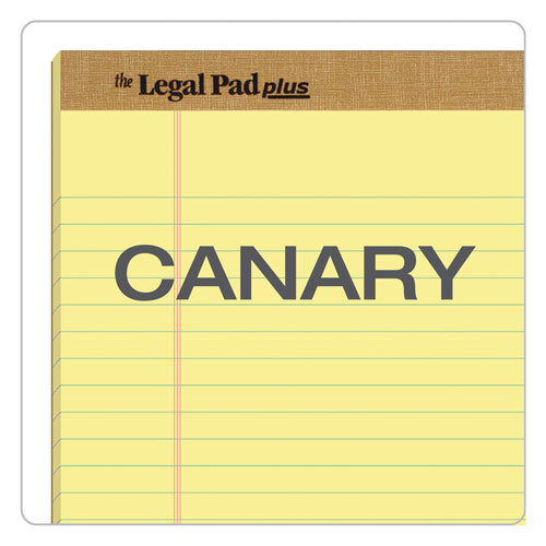 "the Legal Pad" Plus Ruled Perforated Pads With 40 Pt. Back, Wide-legal Rule, 50 Canary-yellow 8.5 X 14 Sheets, Dozen