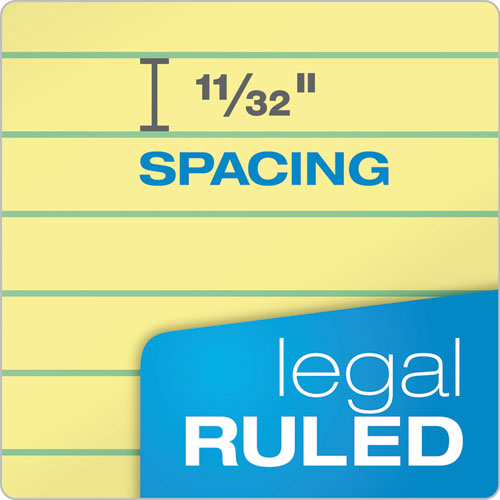 "the Legal Pad" Plus Ruled Perforated Pads With 40 Pt. Back, Wide-legal Rule, 50 Canary-yellow 8.5 X 14 Sheets, Dozen