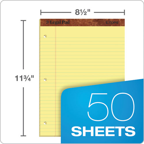 "the Legal Pad" Ruled Pads, Wide-legal Rule, 11.75 X 8.5, Canary, 50 Sheets, Dozen