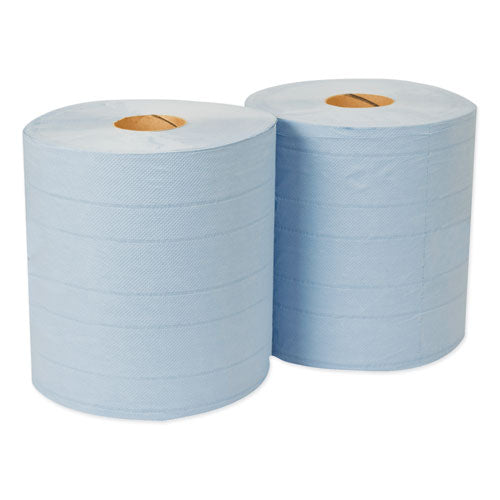 Industrial Paper Wiper, 4-ply, 11 X 15.75, Blue, 375 Wipes-roll, 2 Rolls-carton