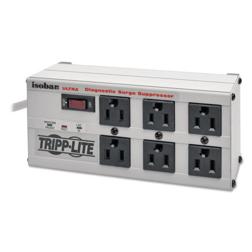 Isobar Surge Protector, 6 Outlets, 6 Ft Cord, 3330 Joules, Metal Housing