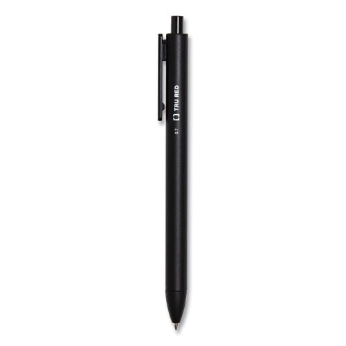 Quick Dry Gel Pen, Retractable, Medium 0.7 Mm, Black Ink, Black Barrel, 24-pack