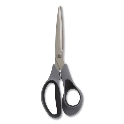 Non-stick Titanium-coated Scissors, 8" Long, 3.86" Cut Length, Gun-metal Gray Blades, Gray-black Straight Handle