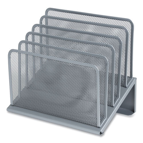 Wire Mesh Incline Sorter, Open Design, 5 Sections, Letter-size, 7.72 X 11.65 X 10.83, Silver