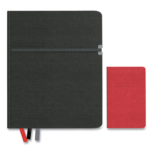 Large Mastery With Pocket Journal, Narrow Rule, Black-red Cover, 8 X 10, 192 Sheets