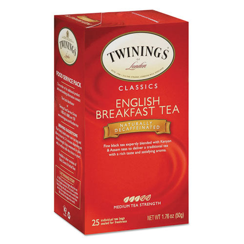 Tea Bags, English Breakfast Decaf, 1.76 Oz, 25-box