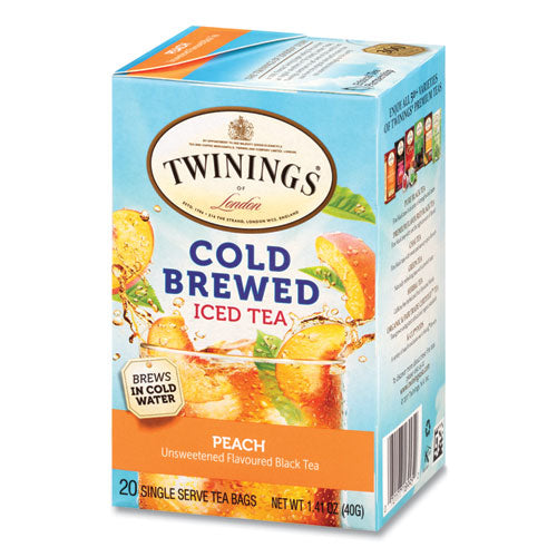 Cold Brew Iced Tea Bags, Peach, 0.07 Oz Tea Bag, 20-box