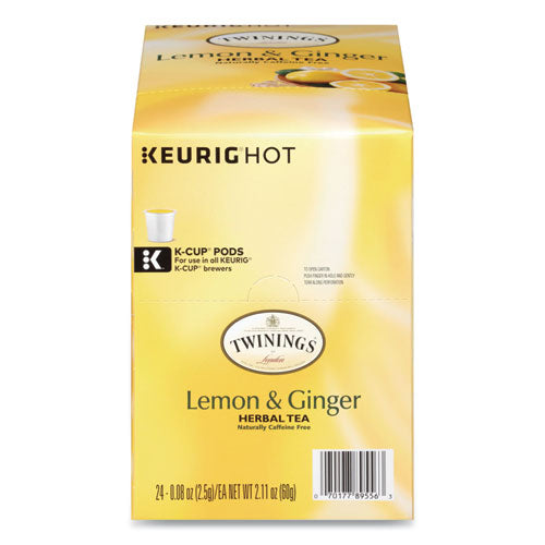 Tea K-cups, Lemon Ginger, 0.11 Oz K-cups, 24-box
