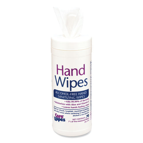 Alcohol Free Hand Sanitizing Wipes, 7 X 8, White, 70-canister, 6 Canisters-carton