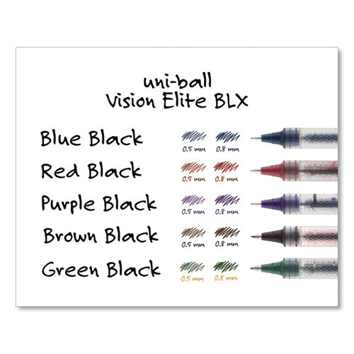 Vision Elite Roller Ball Pen, Stick, Extra-fine 0.5 Mm, Blue-black Ink, Black-blue Barrel