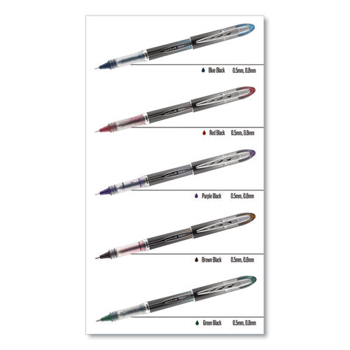 Vision Elite Roller Ball Pen, Stick, Extra-fine 0.5 Mm, Blue-black Ink, Black-blue Barrel