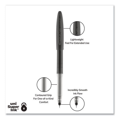 Signo Gel Pen, Stick, Medium 0.7 Mm, Black Ink, Black Barrel, 12-pack