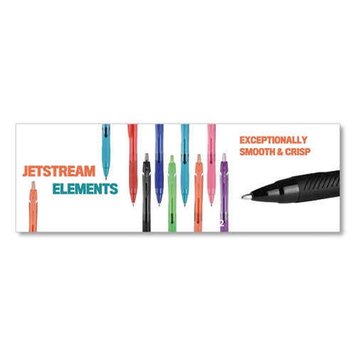 Jetstream Elements Ballpoint Pen, Retractable, Medium 1 Mm, Assorted Ink And Barrel Colors, 6-pack