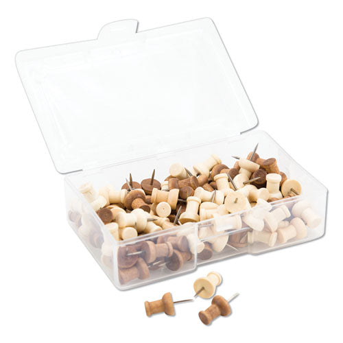 Fashion Push Pins, Wood, Assorted, 3-8", 100-pack