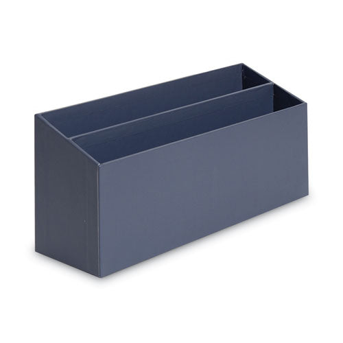 Four-piece Desk Organization Kit, Magazine Holder-paper Tray-pencil Cup-storage Bin, Chipboard, Navy