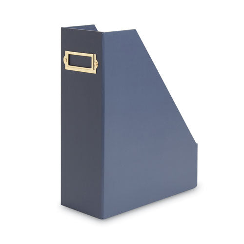 Four-piece Desk Organization Kit, Magazine Holder-paper Tray-pencil Cup-storage Bin, Chipboard, Navy