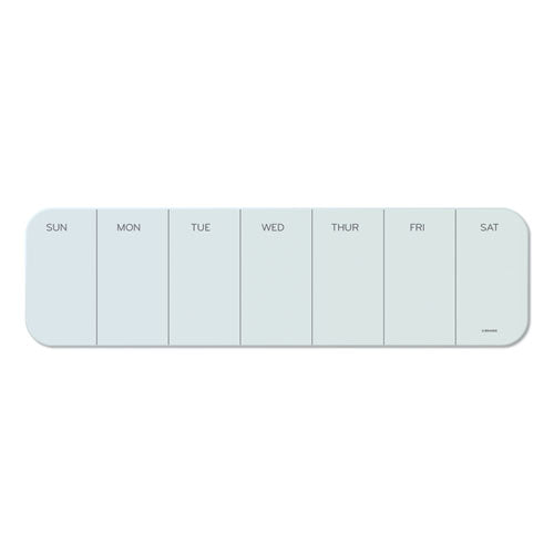 Cubicle Glass Dry Erase Undated One Week Calendar Board, 20 X 5.5, White