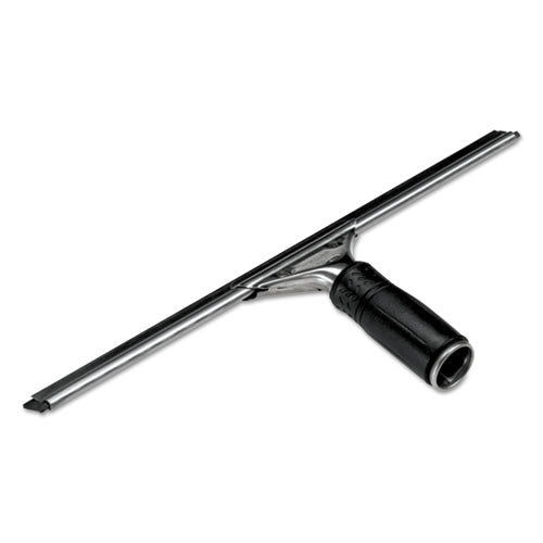 Pro Stainless Steel Window Squeegee, 18" Wide Blade, Black Rubber