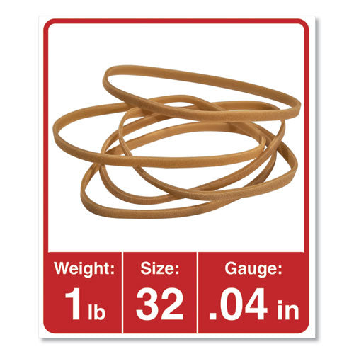 Rubber Bands, Size 32, 0.04" Gauge, Beige, 1 Lb Box, 820-pack