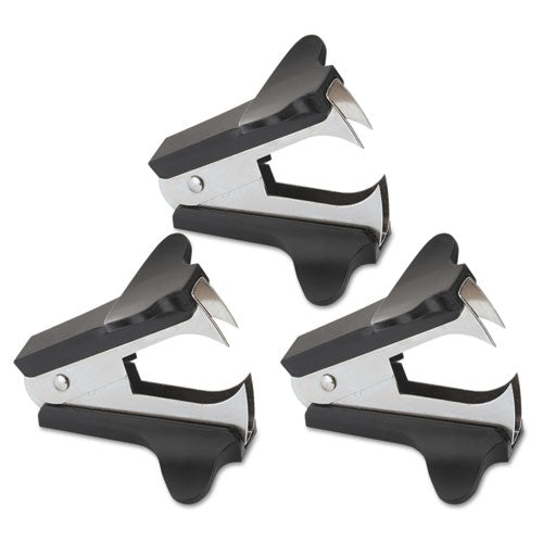 Jaw Style Staple Remover, Black, 3-pack
