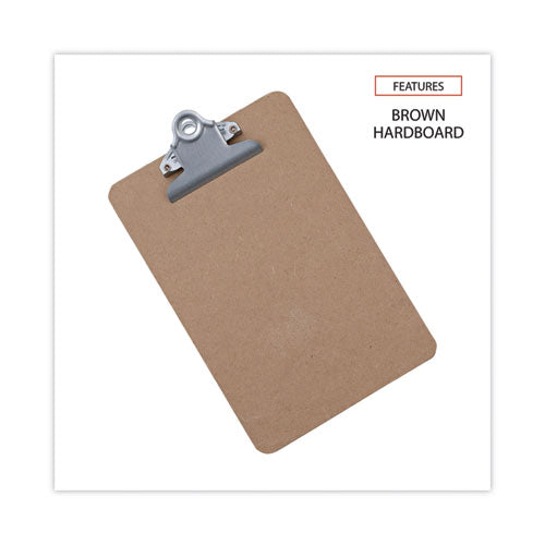 Hardboard Clipboard, 0.75" Clip Capacity, Holds 5 X 8 Sheets, Brown