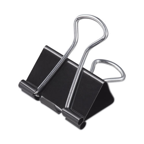 Binder Clips With Storage Tub, Medium, Black-silver, 24-pack