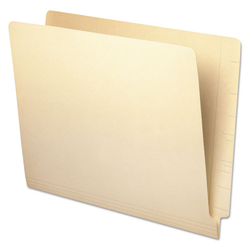 Deluxe Reinforced End Tab Folders, 9" High Front, Straight Tabs, Letter Size, 0.75" Expansion, Manila, 100-box