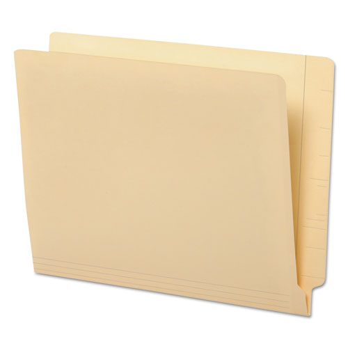 Deluxe Reinforced End Tab Folders, 9" High Front, Straight Tabs, Letter Size, 0.75" Expansion, Manila, 100-box