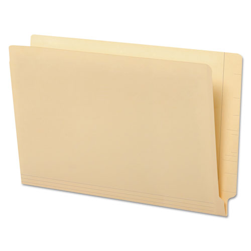 Deluxe Reinforced End Tab Folders, Straight Tabs, Legal Size, 0.75" Expansion, Manila, 100-box