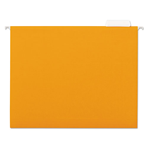 Deluxe Bright Color Hanging File Folders, Letter Size, 1-5-cut Tab, Orange, 25-box
