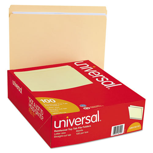 Double-ply Top Tab Manila File Folders, Straight Tab, Letter Size, 100-box