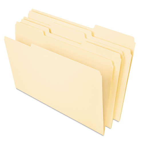 Deluxe Heavyweight File Folders, 1-3-cut Tabs, Letter Size, Manila, 50-pack