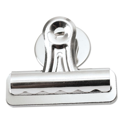 Bulldog Magnetic Clips, Medium, Nickel-plated, 12-pack