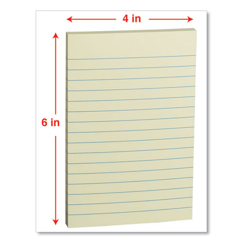 Self-stick Note Pads, 4 X 6, Lined, Assorted Pastel Colors, 100-sheet, 5-pk
