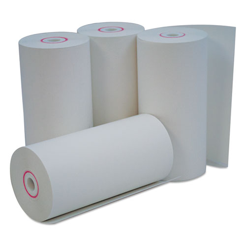 Direct Thermal Print Paper Rolls, 0.38" Core, 4.38" X 127ft, White, 50-carton