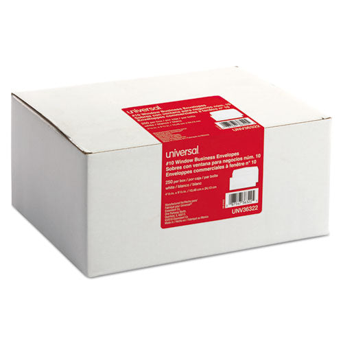 Business Envelope, #10, Commercial Flap, Gummed Closure, 4.13 X 9.5, White, 250-box