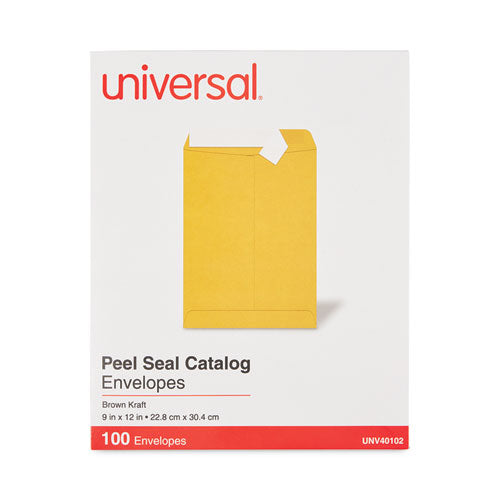 Peel Seal Strip Catalog Envelope, #10 1-2, Square Flap, Self-adhesive Closure, 9 X 12, Natural Kraft, 100-box