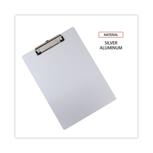 Aluminum Clipboard With Low Profile Clip, 0.5" Clip Capacity, Holds 8.5 X 11 Sheets, Aluminum