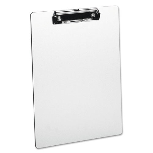 Plastic Brushed Aluminum Clipboard, Landscape Orientation, 0.5" Clip Capacity, Holds 11 X 8.5 Sheets, Silver