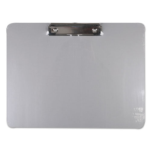 Plastic Brushed Aluminum Clipboard, Portrait Orientation, 0.5" Clip Capacity, Holds 8.5 X 11 Sheets, Silver