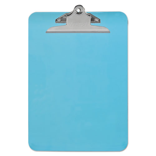 Plastic Clipboard W-high Capacity Clip, 1", Holds 8 1-2 X 12, Translucent Blue