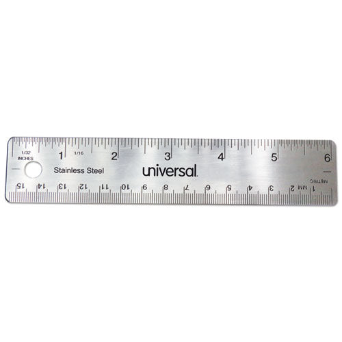 Stainless Steel Ruler, Standard-metric, 6" Long