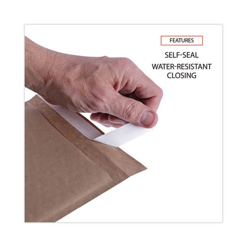 Natural Self-seal Cushioned Mailer, #5, Barrier Bubble Air Cell Cushion, Self-adhesive Closure, 10.5 X 16, Kraft, 80-carton