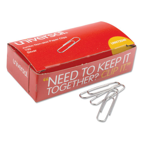 Paper Clips, #1, Smooth, Silver, 100 Clips-pack, 12 Packs-carton